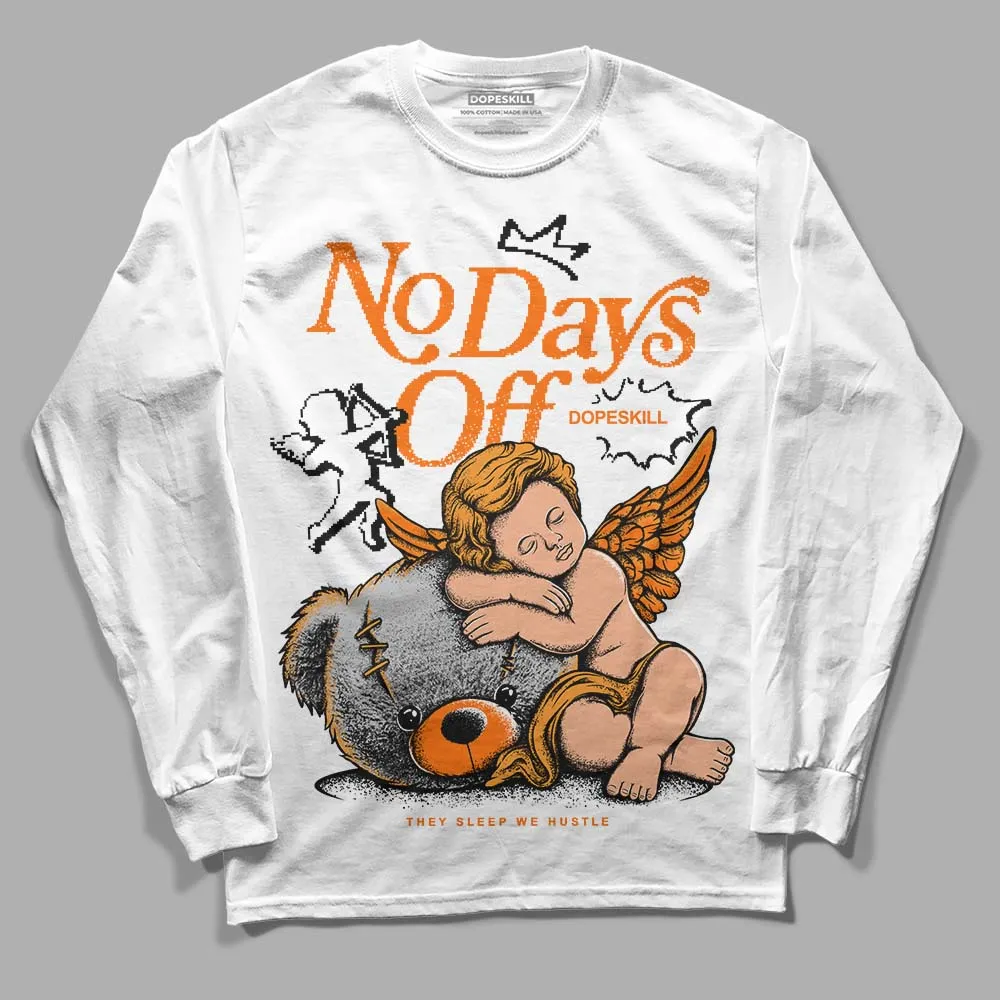 Orange Black White DopeSkill Long Sleeve T-Shirt New No Days Off Graphic sold by DopeSkill