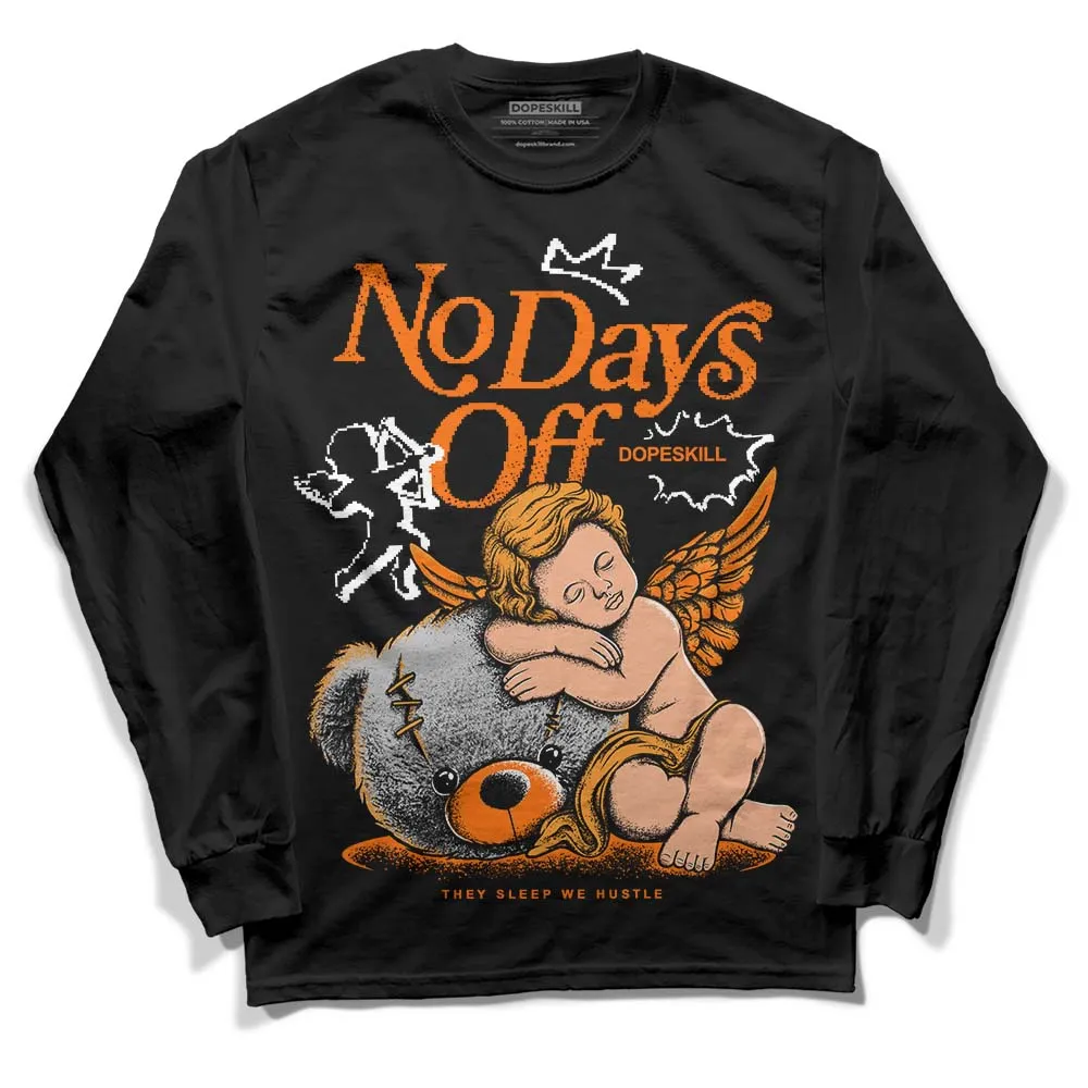 Orange Black White DopeSkill Long Sleeve T-Shirt New No Days Off Graphic sold by DopeSkill product image thumbnail 2