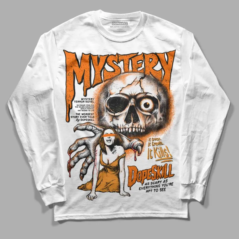 Orange Black White DopeSkill Long Sleeve T-Shirt Mystery Ghostly Grasp Graphic sold by DopeSkill