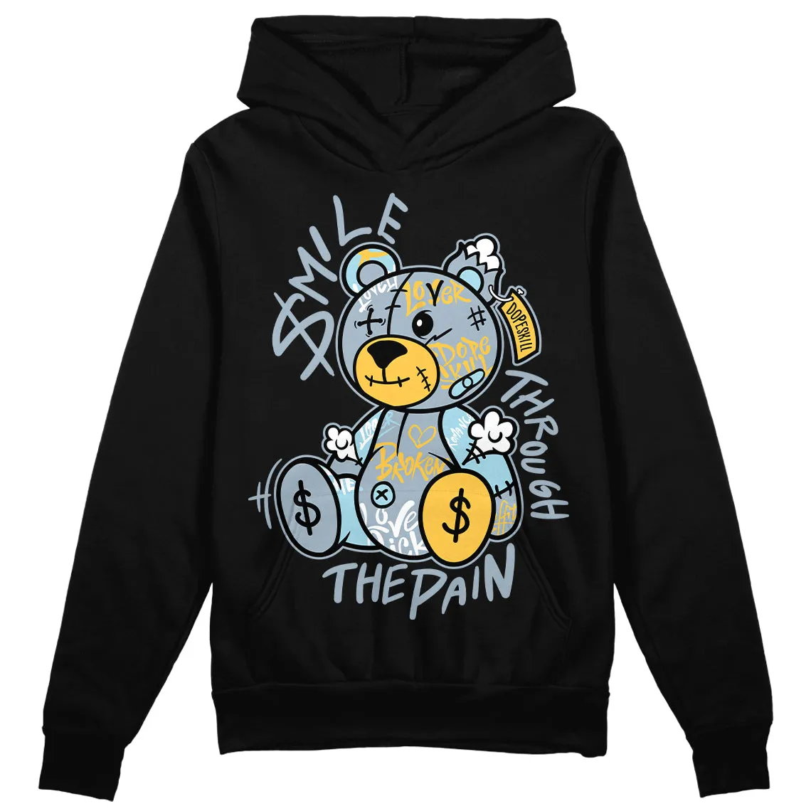 Blue Grey 13s DopeSkill Hoodie Sweatshirt Smile Through The Pain Graphic sold by DopeSkill product image thumbnail 2