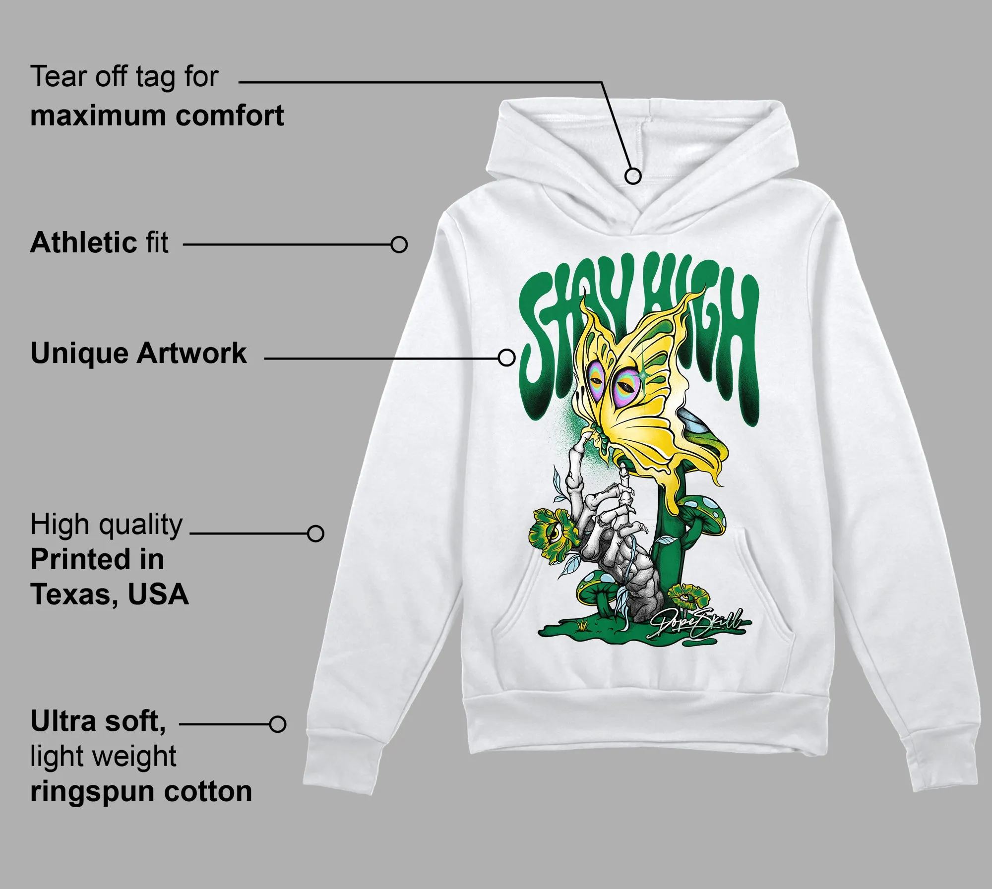 Lucky Green 5s DopeSkill Hoodie Sweatshirt Stay High Graphic sold by DopeSkill product image thumbnail 3