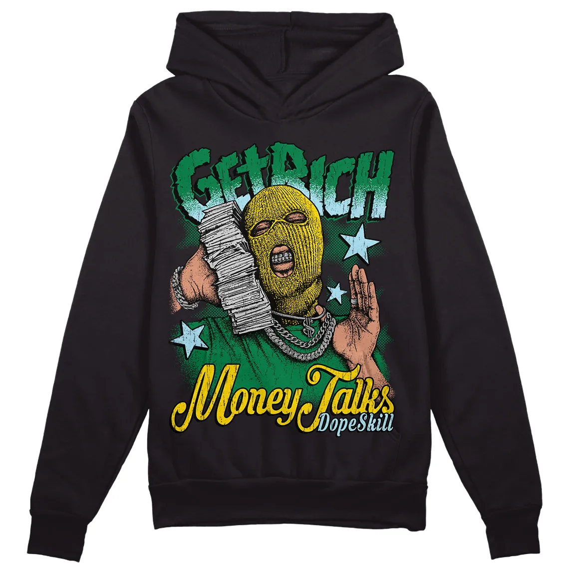 Lucky Green 5s DopeSkill Hoodie Sweatshirt Get Rich Graphic sold by DopeSkill product image thumbnail 2
