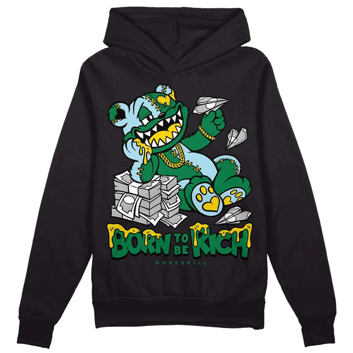 Lucky Green 5s DopeSkill Hoodie Sweatshirt Born To Be Rich Graphic sold by DopeSkill product image thumbnail 2
