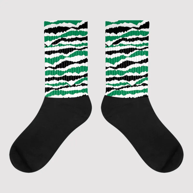 Lucky Green 5s DopeSkill Sublimated Socks Abstract Tiger Graphic sold by DopeSkill