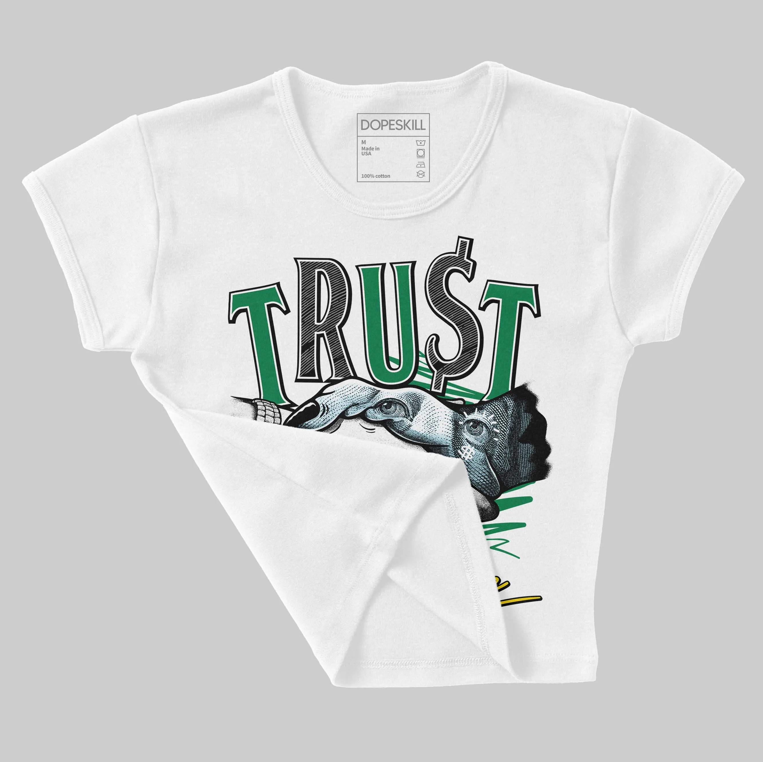 Lucky Green 5s DopeSkill Women's Crop Top Trust No One Graphic sold by DopeSkill product image thumbnail 3