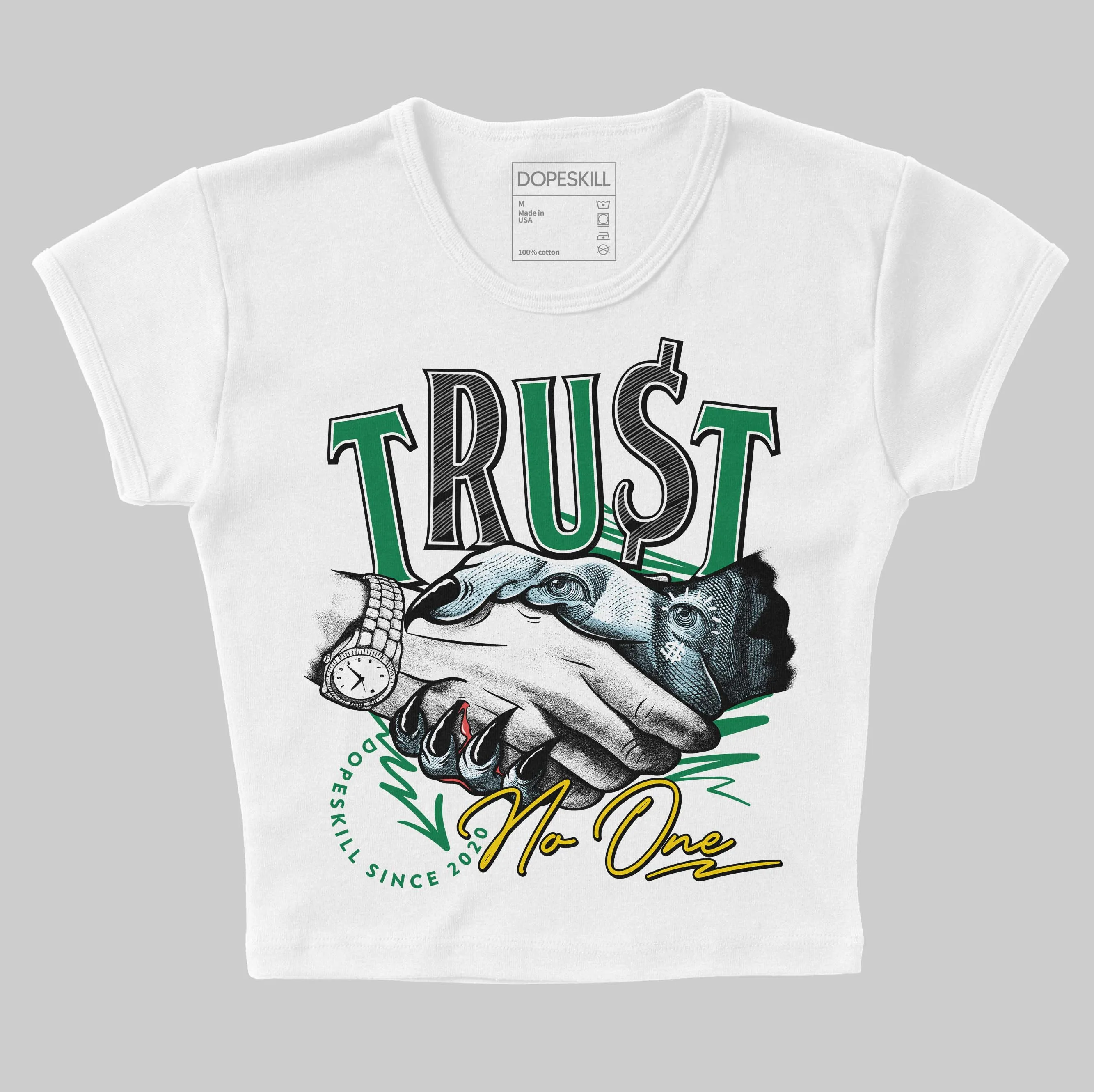 Lucky Green 5s DopeSkill Women's Crop Top Trust No One Graphic sold by DopeSkill