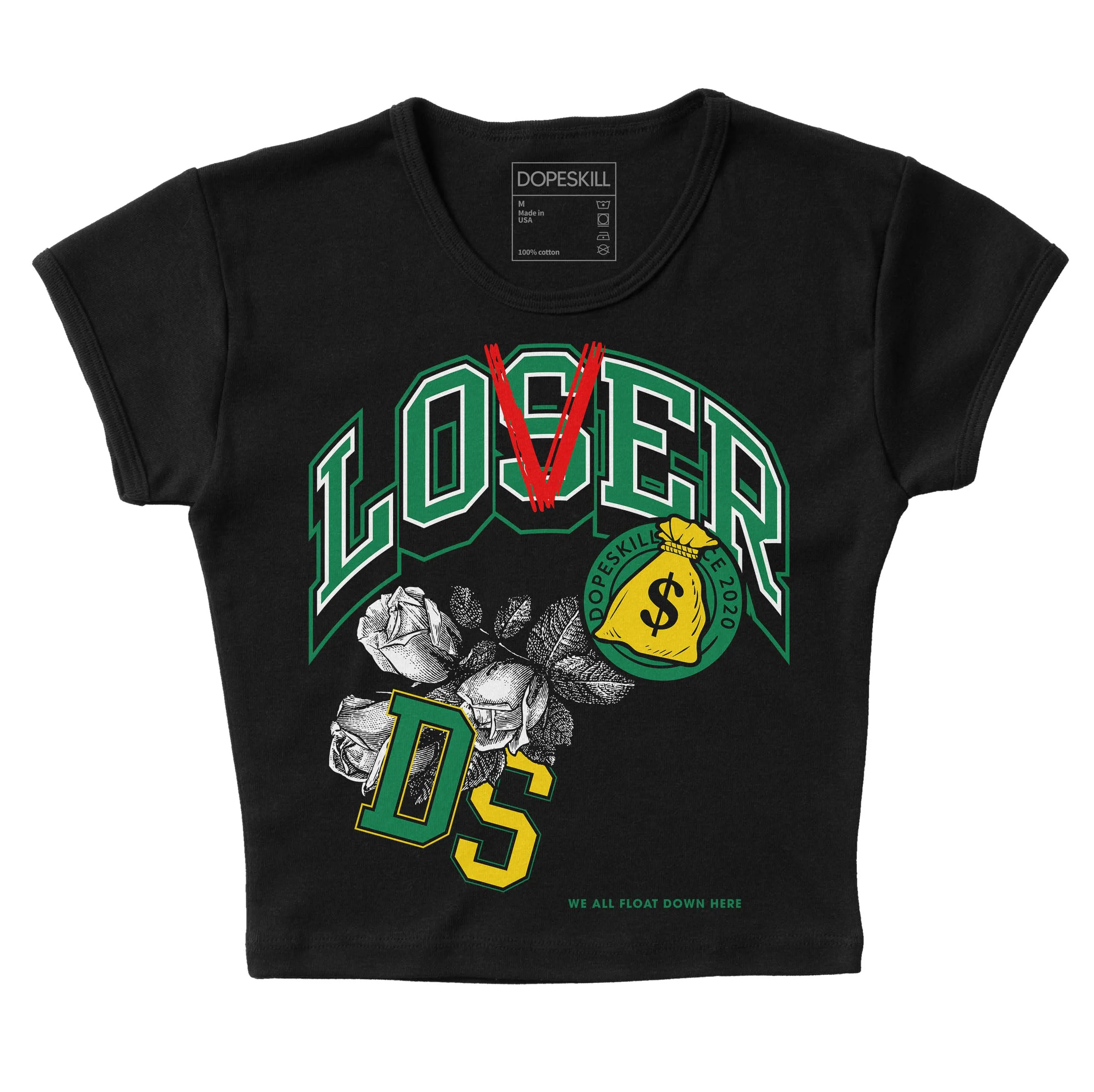 Lucky Green 5s DopeSkill Women's Crop Top Loser Lover Graphic sold by DopeSkill product image thumbnail 2