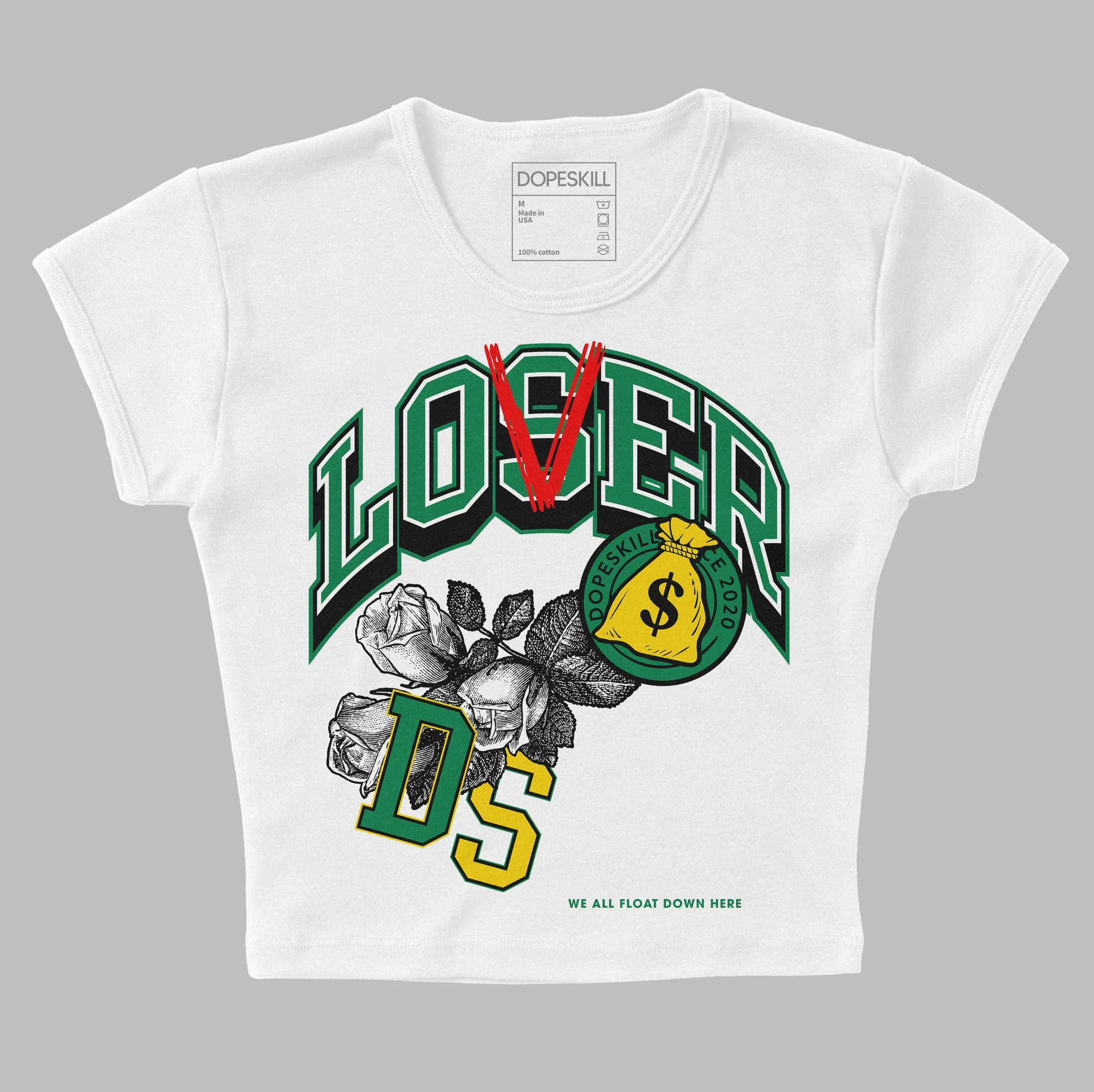 Lucky Green 5s DopeSkill Women's Crop Top Loser Lover Graphic sold by DopeSkill