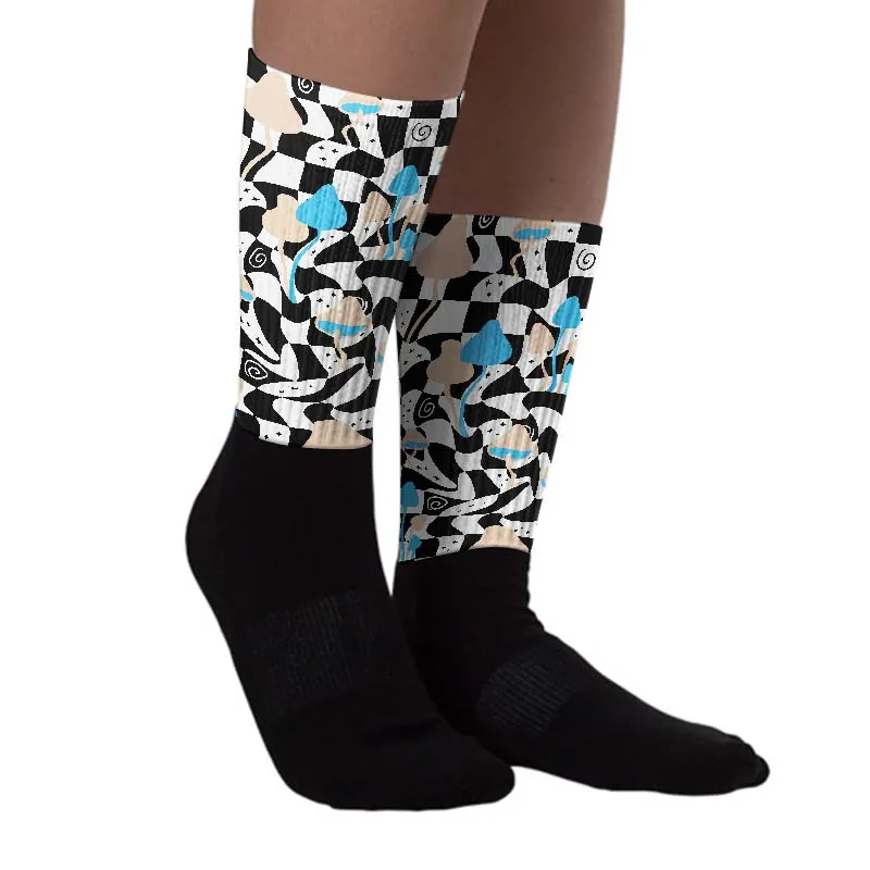 Sail Black 2s DopeSkill Sublimated Socks Mushroom Graphic sold by DopeSkill product image thumbnail 2