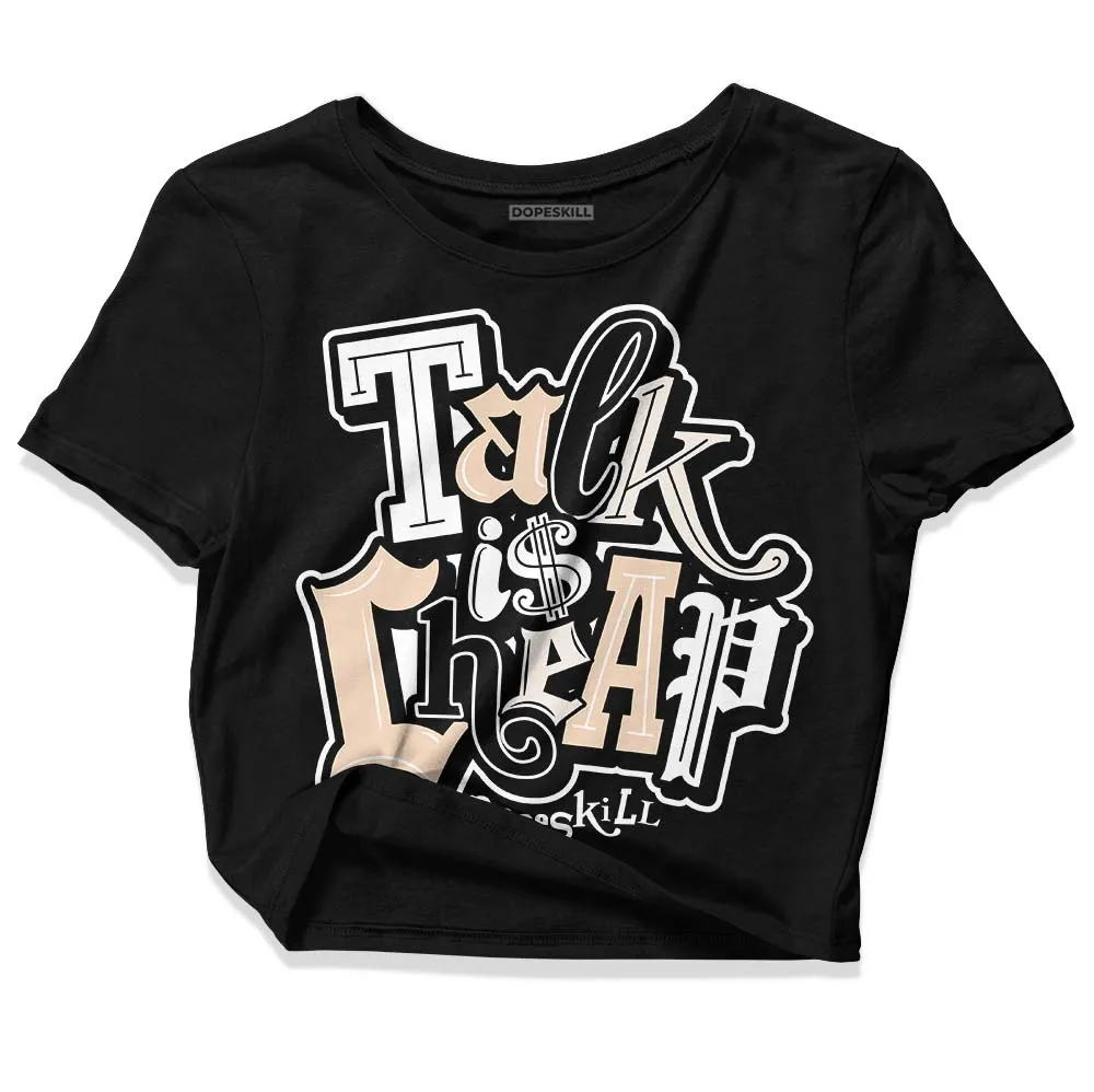 Sail Black 2s DopeSkill Women's Crop Top Talk Is Chip Graphic sold by DopeSkill