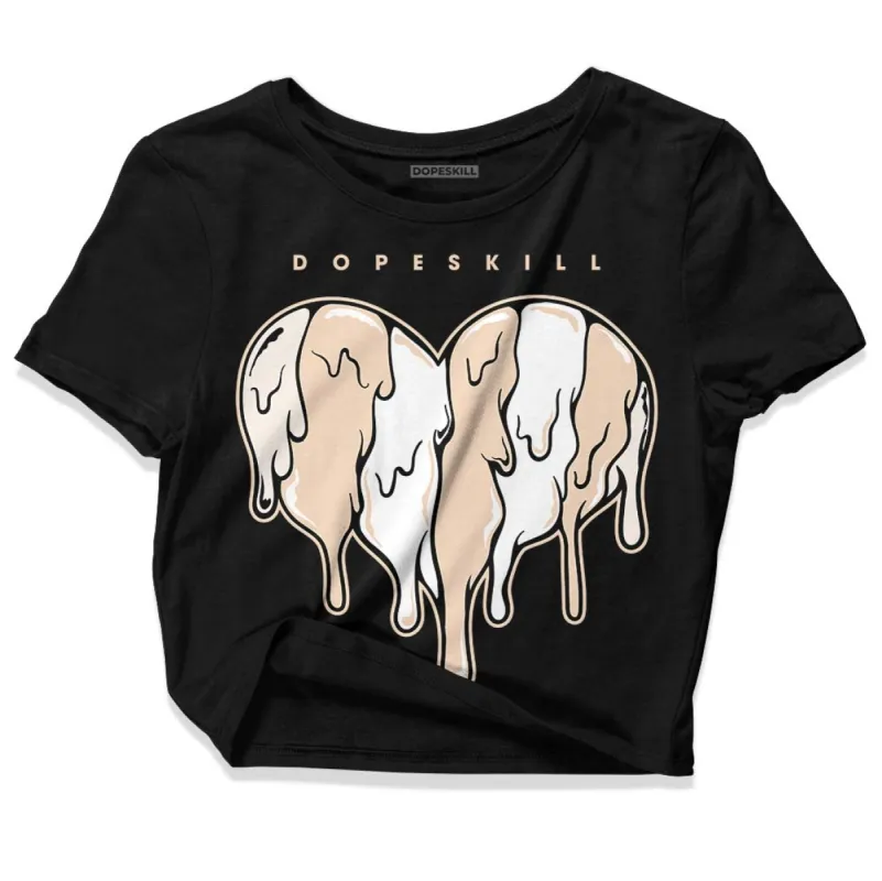 Sail Black 2s DopeSkill Women's Crop Top Slime Drip Heart Graphic sold by DopeSkill