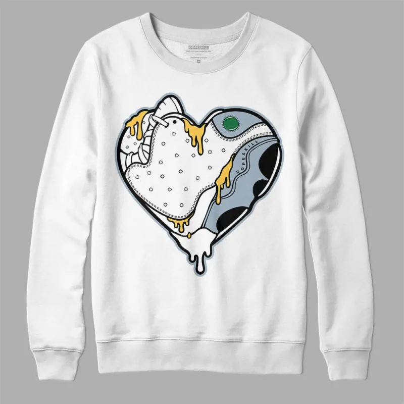 Blue Grey 13s DopeSkill Sweatshirt Heart Jordan 13 Graphic sold by DopeSkill