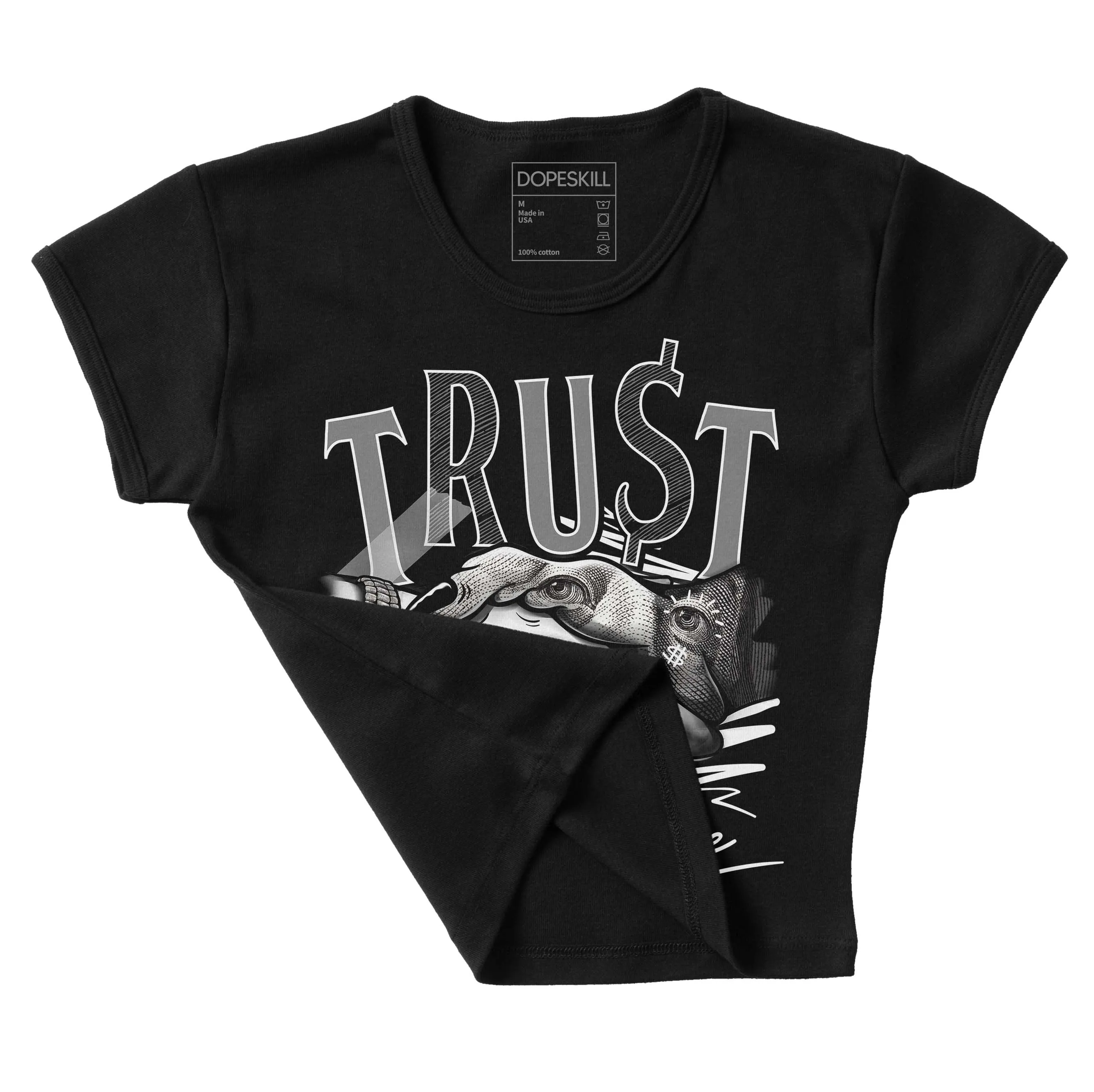 "Black/White" 1s DopeSkill Women's Crop Top Trust No One Graphic sold by DopeSkill product image thumbnail 3
