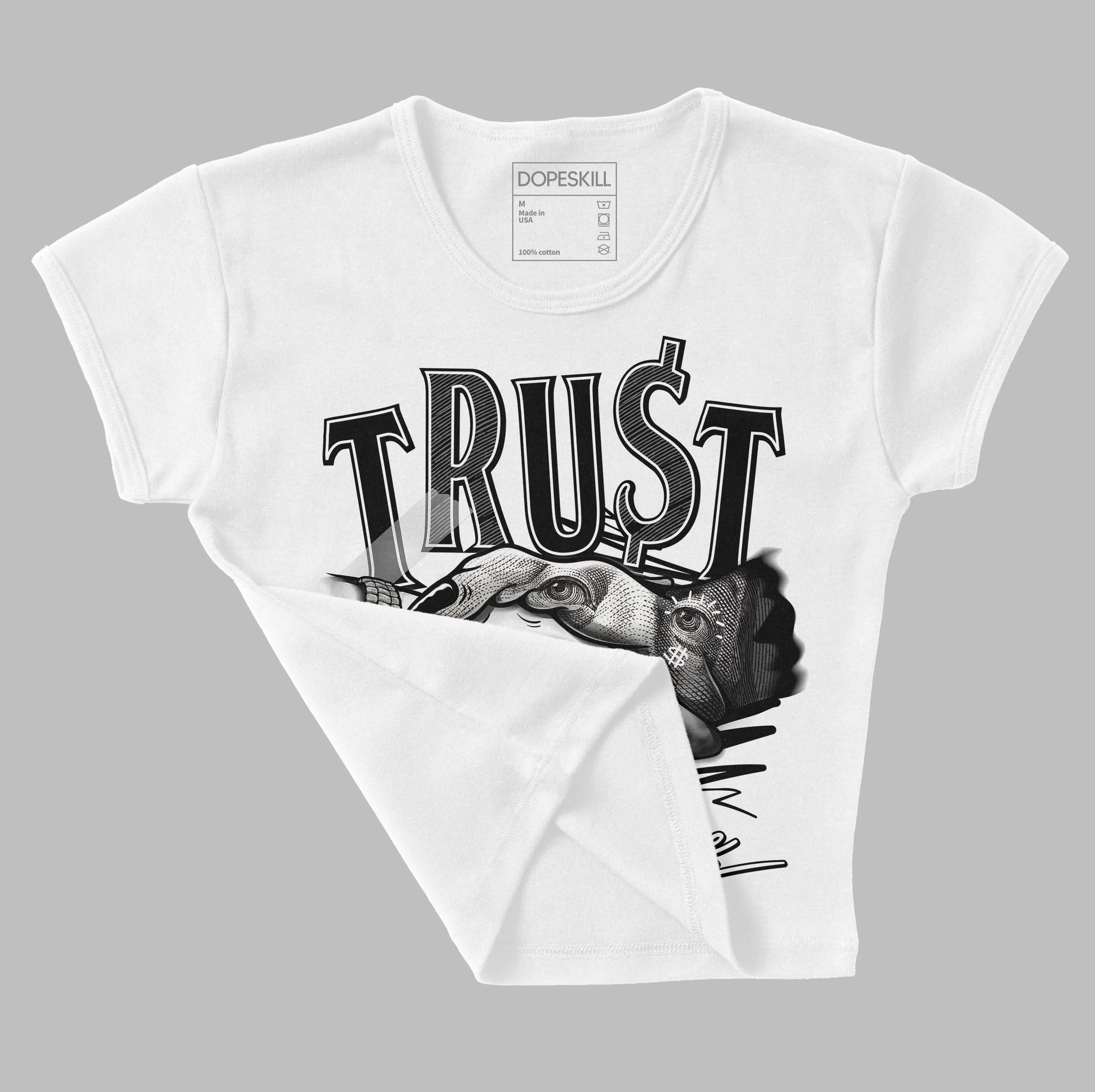 "Black/White" 1s DopeSkill Women's Crop Top Trust No One Graphic sold by DopeSkill product image thumbnail 4