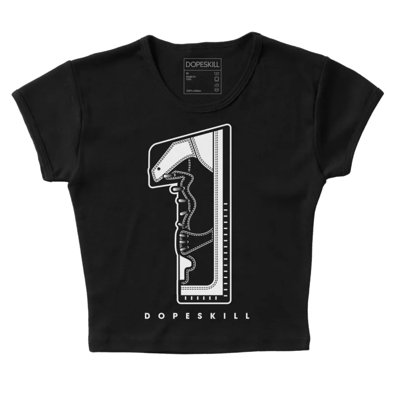 "Black/White" 1s DopeSkill Women's Crop Top No.1 Graphic sold by DopeSkill
