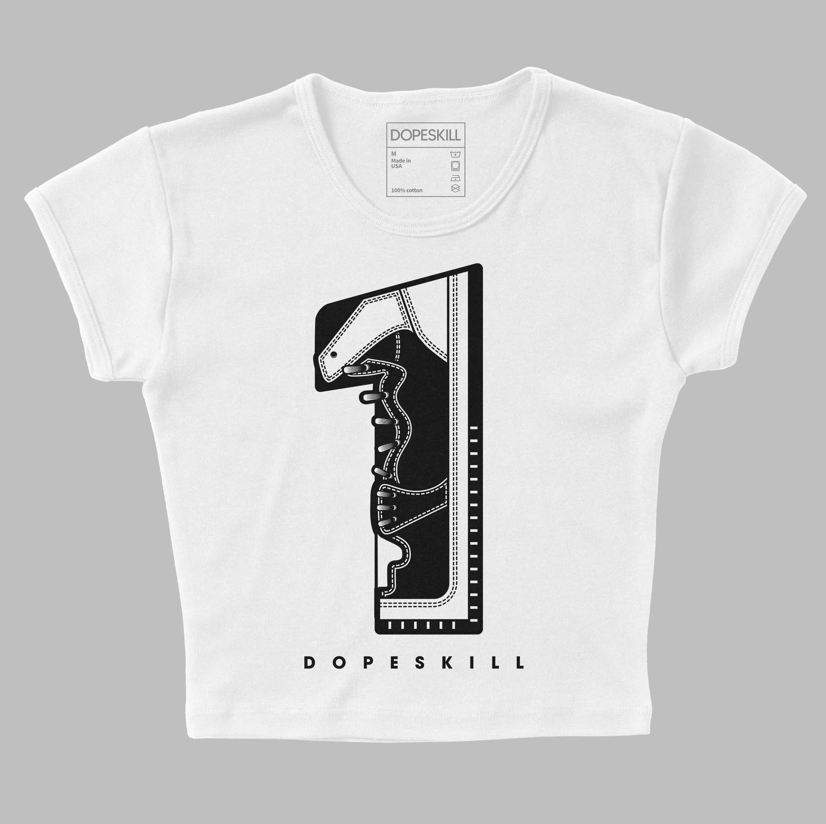 "Black/White" 1s DopeSkill Women's Crop Top No.1 Graphic sold by DopeSkill product image thumbnail 2