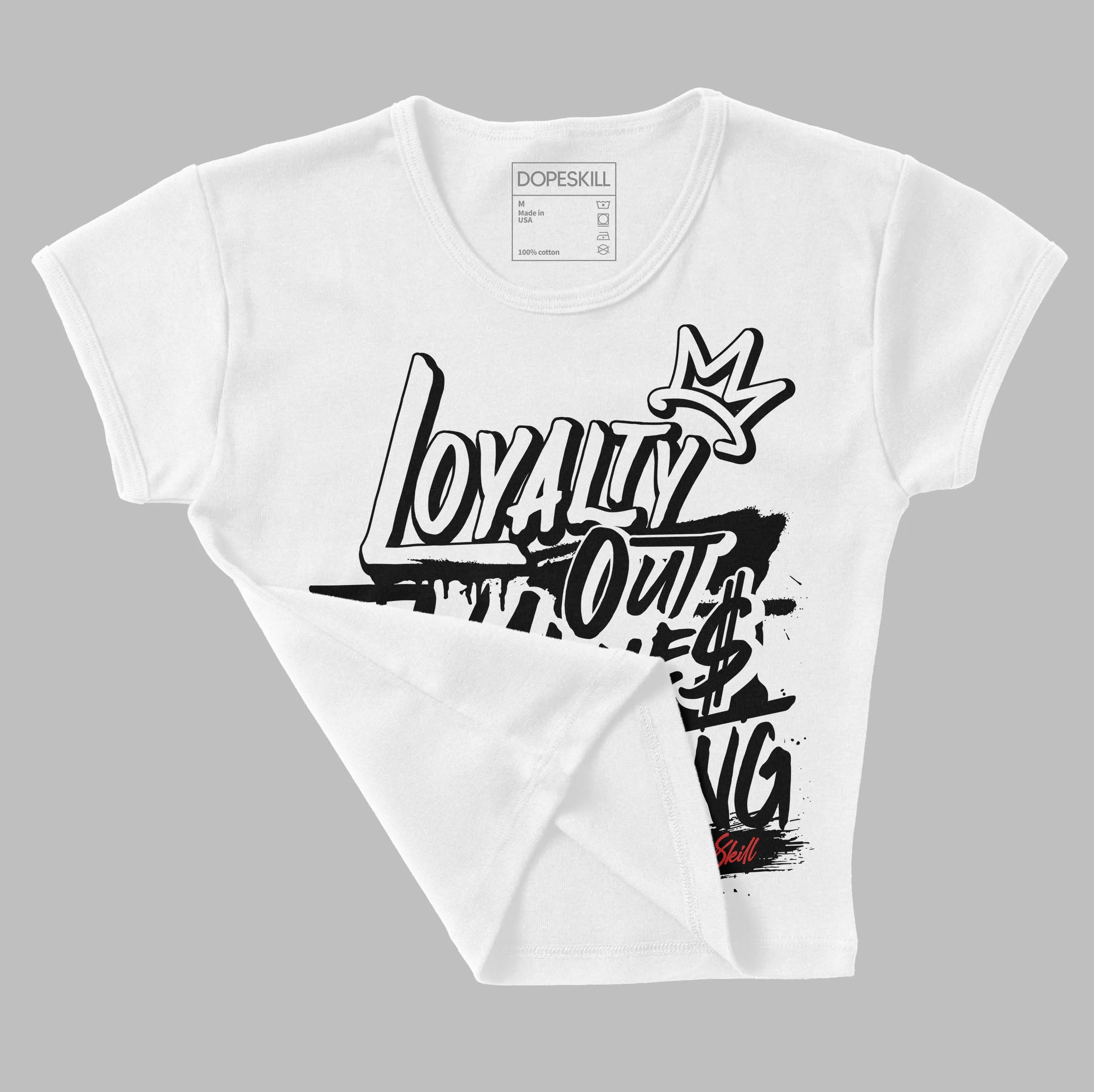 "Black/White" 1s DopeSkill Women's Crop Top LOVE Graphic sold by DopeSkill product image thumbnail 4