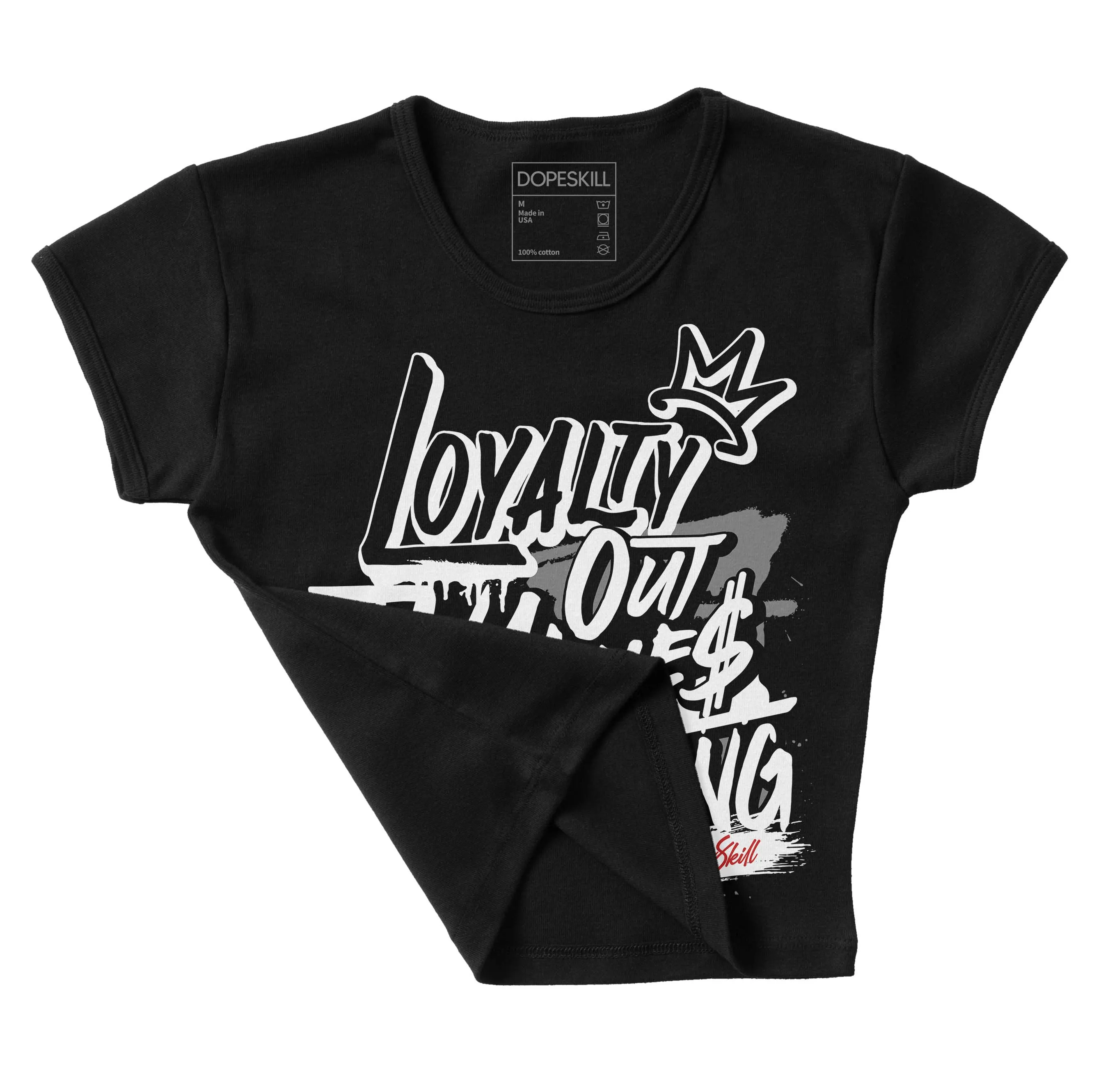 "Black/White" 1s DopeSkill Women's Crop Top LOVE Graphic sold by DopeSkill product image thumbnail 3