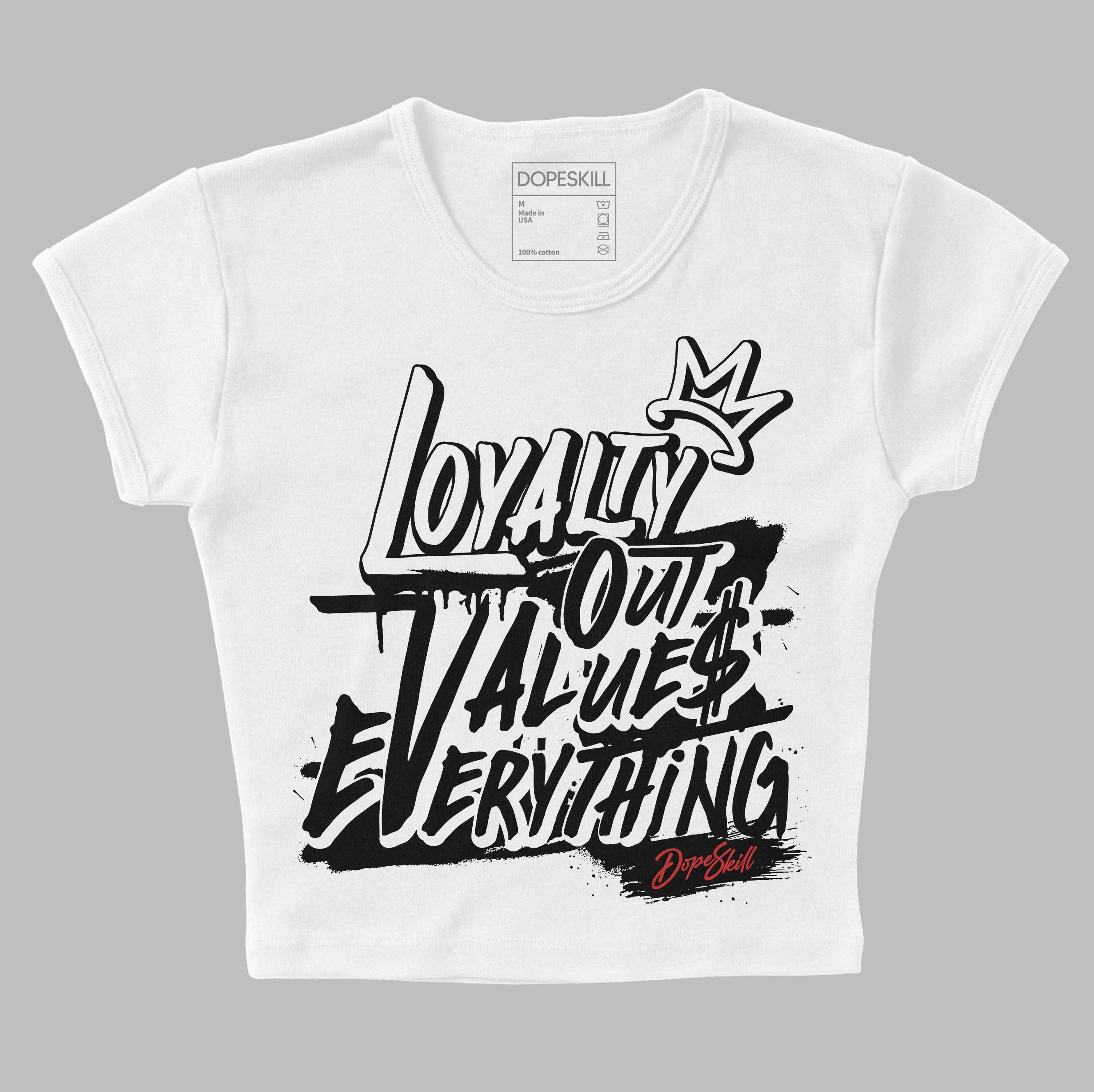 "Black/White" 1s DopeSkill Women's Crop Top LOVE Graphic sold by DopeSkill product image thumbnail 2