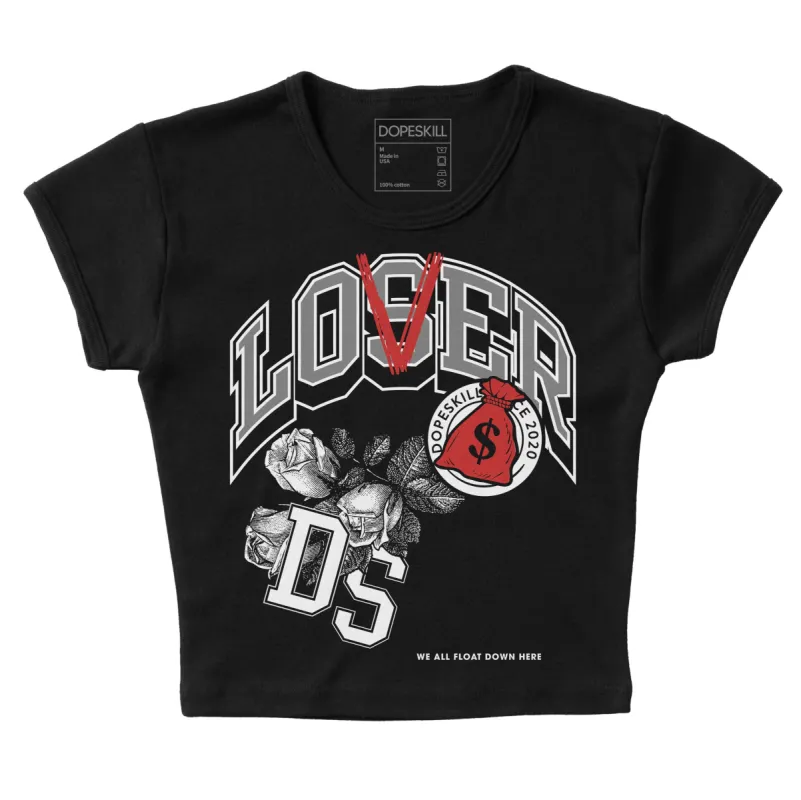 "Black/White" 1s DopeSkill Women's Crop Top Loser Lover Graphic sold by DopeSkill