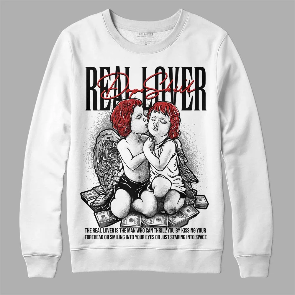 "Black/White" 1s DopeSkill Sweatshirt Real Lover Graphic sold by DopeSkill product image thumbnail 2
