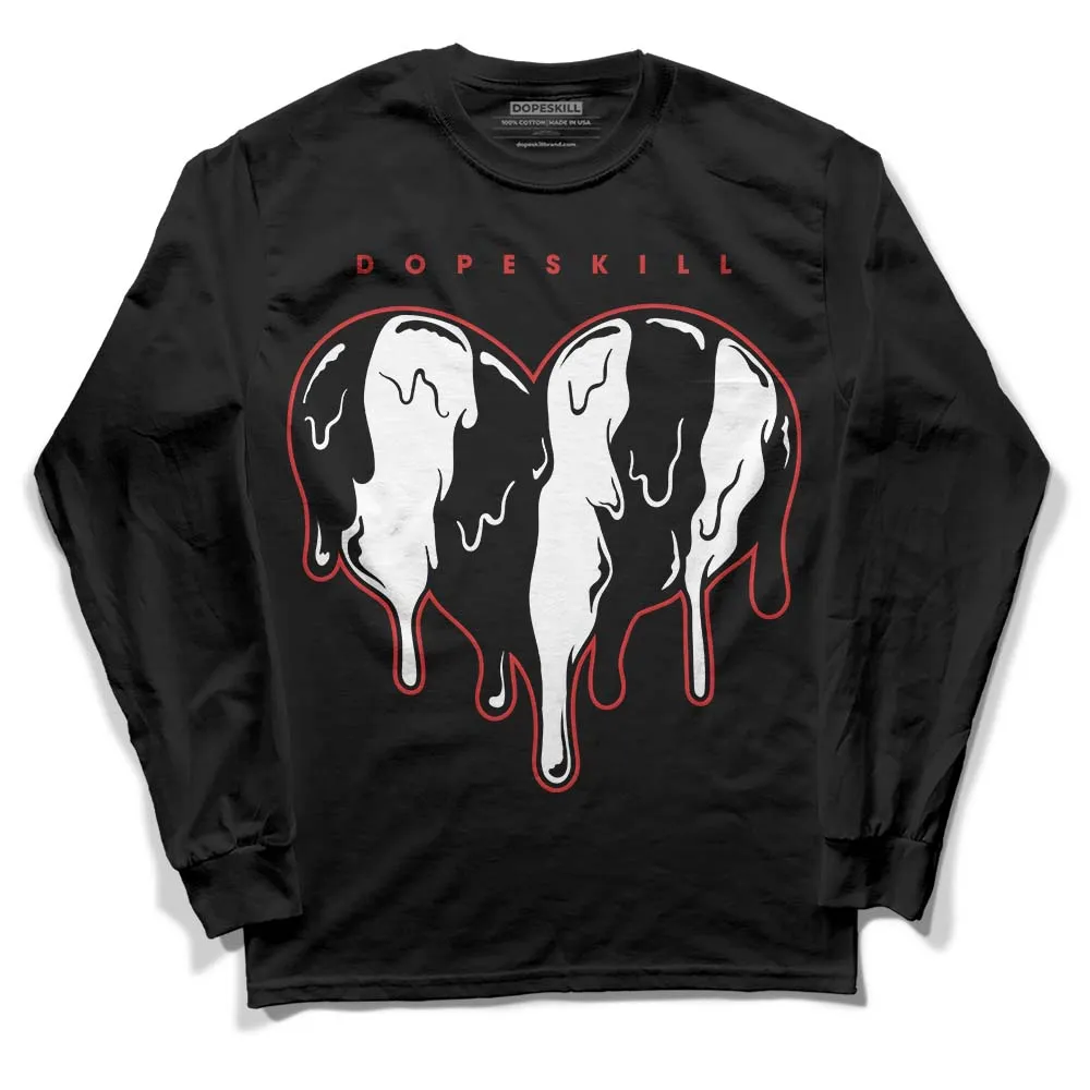 "Black/White" 1s DopeSkill Long Sleeve T-Shirt Slime Drip Heart Graphic sold by DopeSkill