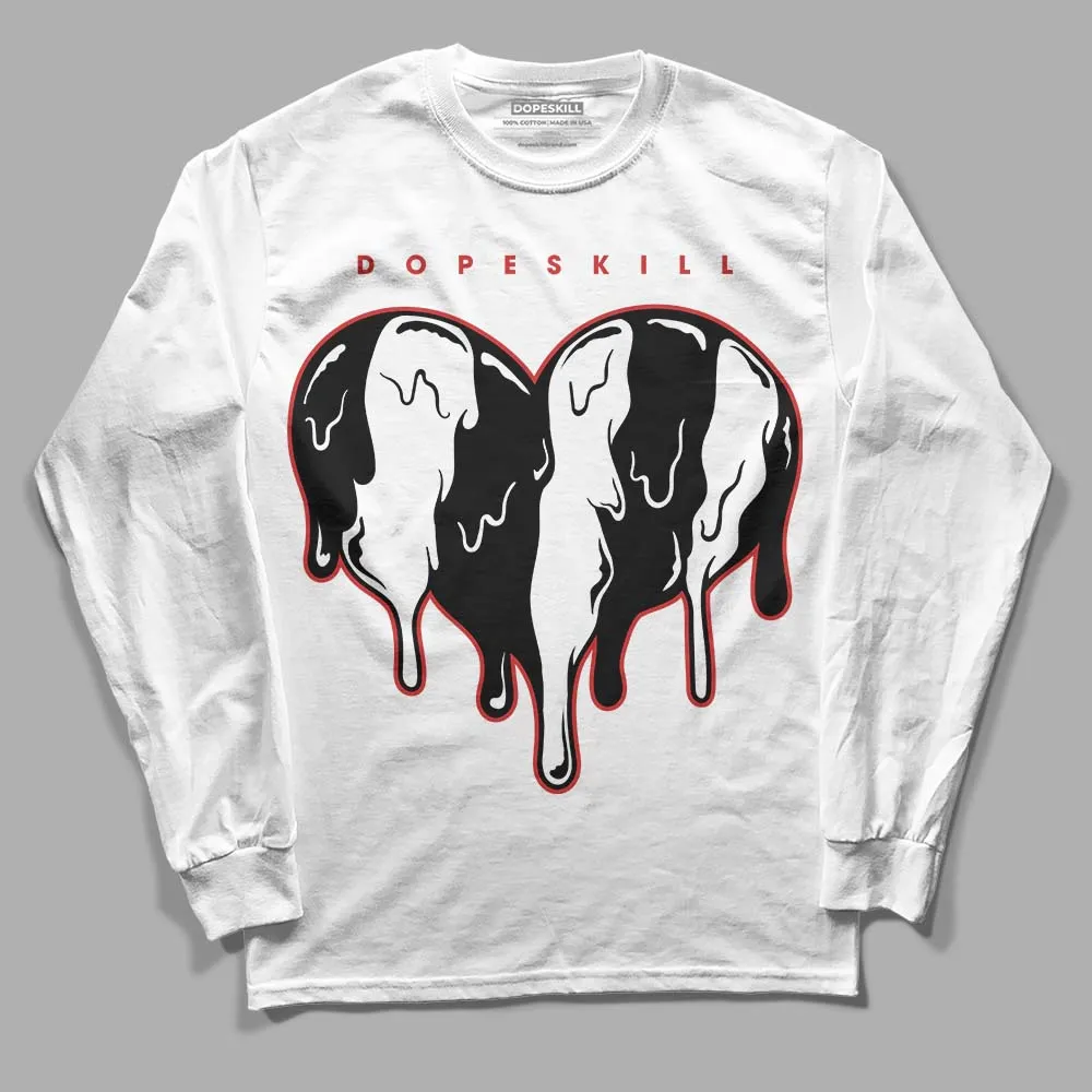 "Black/White" 1s DopeSkill Long Sleeve T-Shirt Slime Drip Heart Graphic sold by DopeSkill product image thumbnail 2