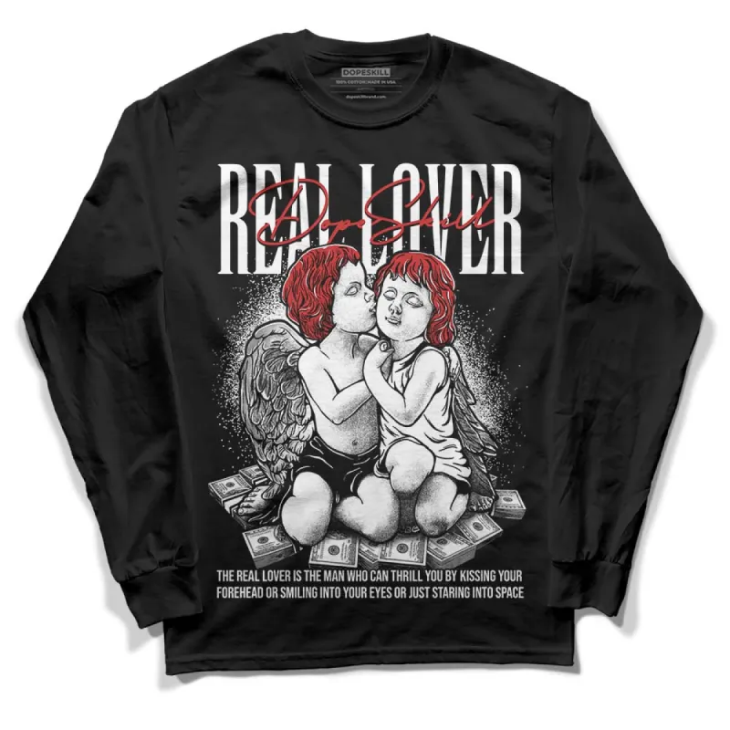 "Black/White" 1s DopeSkill Long Sleeve T-Shirt Real Lover Graphic sold by DopeSkill