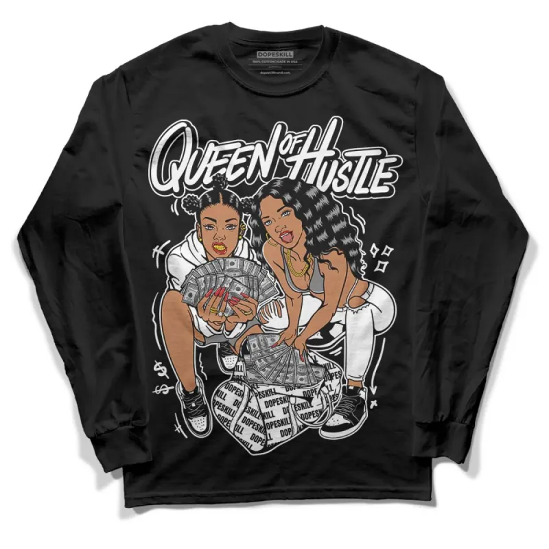 "Black/White" 1s DopeSkill Long Sleeve T-Shirt Queen Of Hustle Graphic sold by DopeSkill