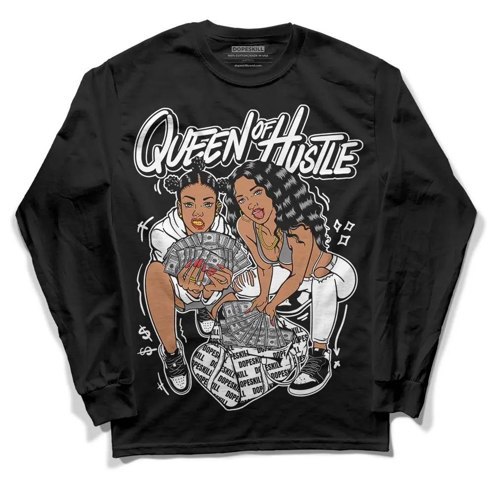 "Black/White" 1s DopeSkill Long Sleeve T-Shirt Queen Of Hustle Graphic sold by DopeSkill