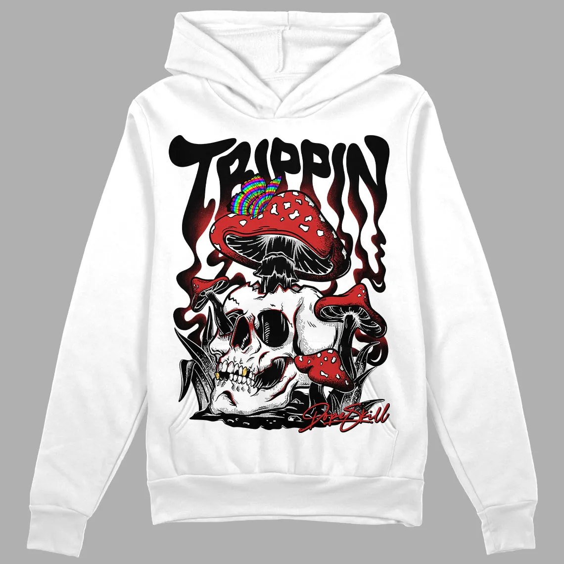 "Black/White" 1s DopeSkill Hoodie Sweatshirt Trippin Graphic sold by DopeSkill product image thumbnail 2