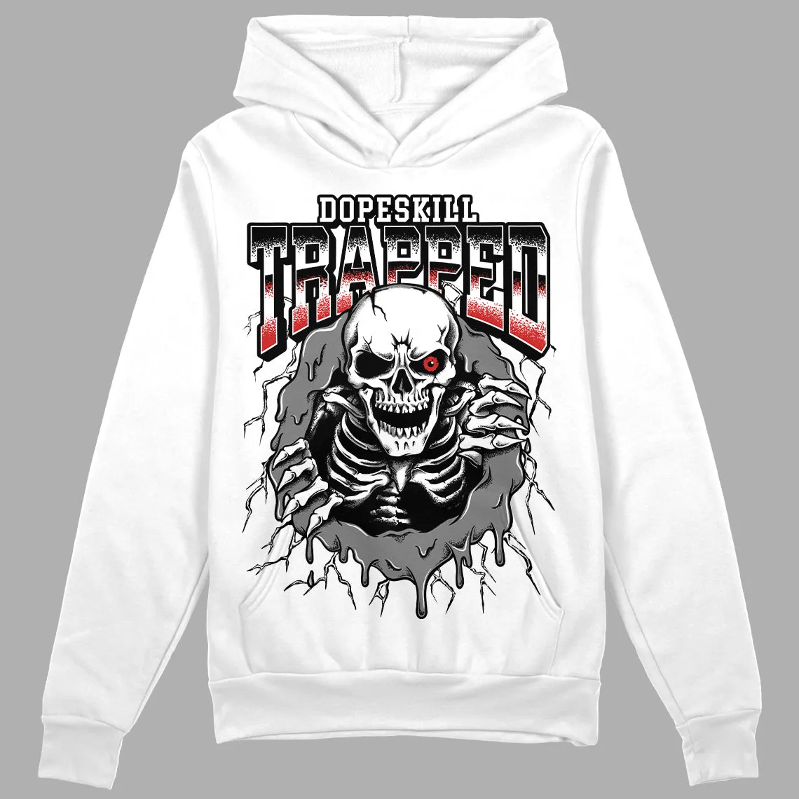 "Black/White" 1s DopeSkill Hoodie Sweatshirt Trapped Halloween Graphic sold by DopeSkill product image thumbnail 2
