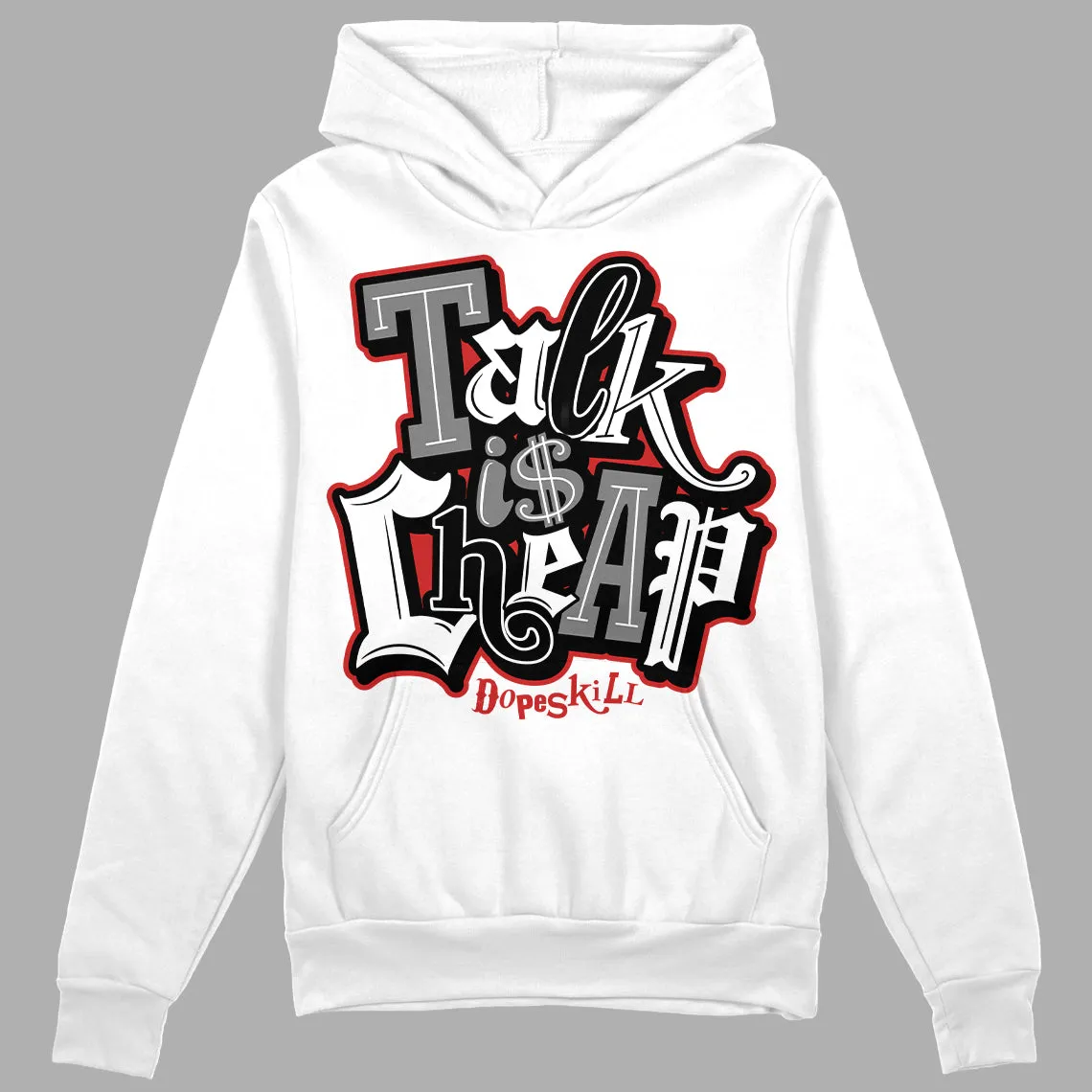 "Black/White" 1s DopeSkill Hoodie Sweatshirt Talk Is Chip Graphic sold by DopeSkill product image thumbnail 2