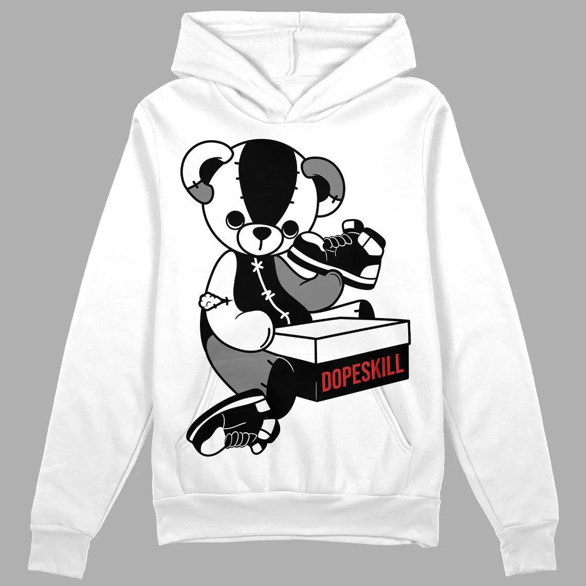"Black/White" 1s DopeSkill Hoodie Sweatshirt Sneakerhead BEAR Graphic sold by DopeSkill product image thumbnail 2