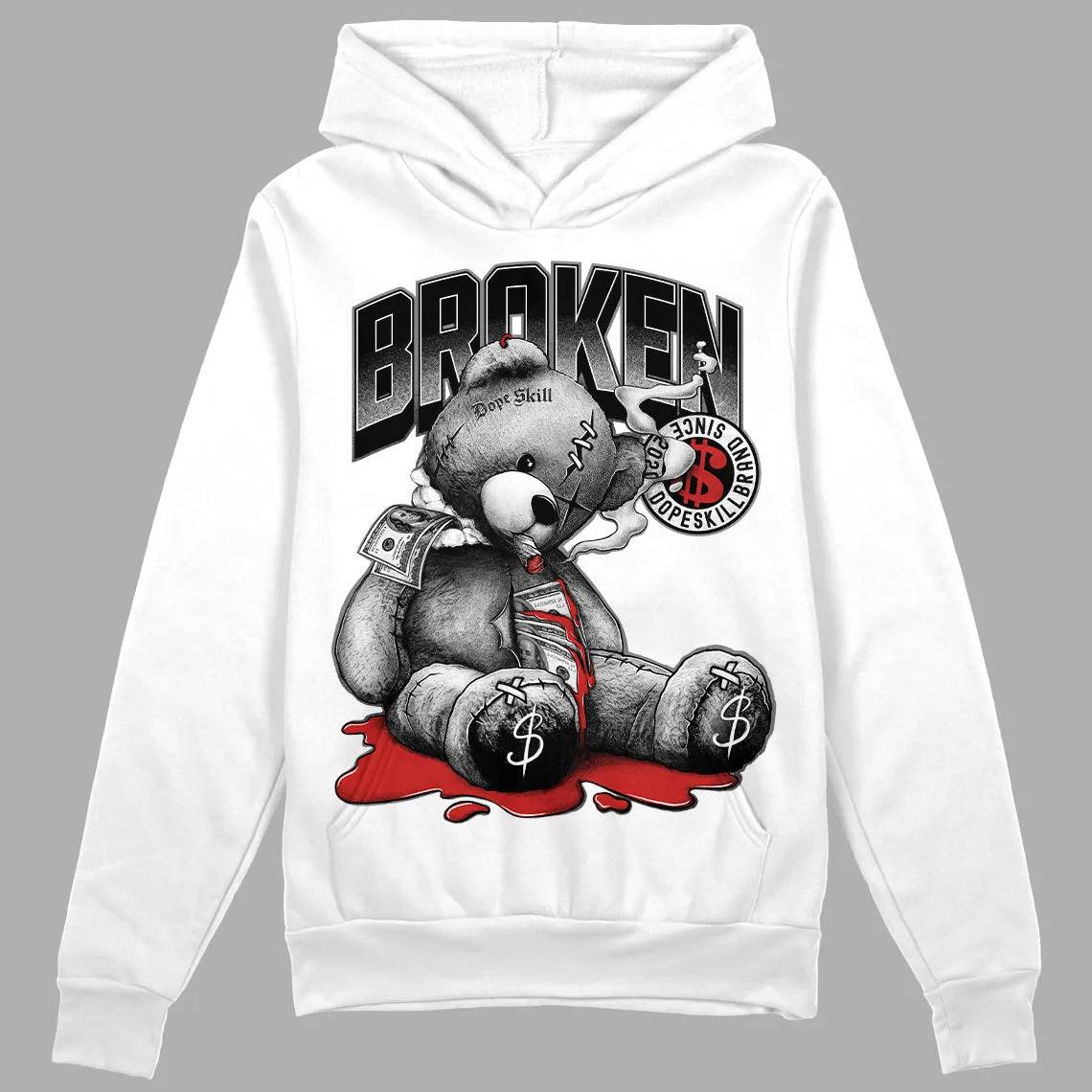 "Black/White" 1s DopeSkill Hoodie Sweatshirt Sick Bear Graphic sold by DopeSkill product image thumbnail 2