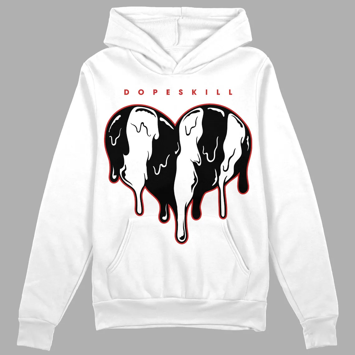 "Black/White" 1s DopeSkill Hoodie Sweatshirt Slime Drip Heart Graphic sold by DopeSkill product image thumbnail 2