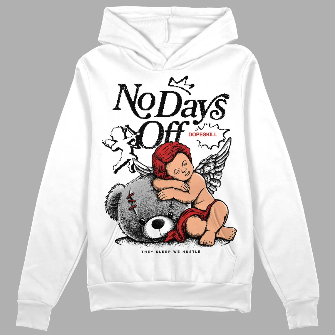 "Black/White" 1s DopeSkill Hoodie Sweatshirt New No Days Off Graphic sold by DopeSkill product image thumbnail 2