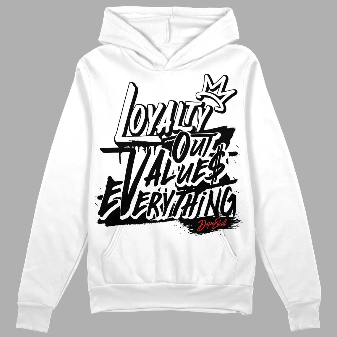 "Black/White" 1s DopeSkill Hoodie Sweatshirt LOVE Graphic sold by DopeSkill product image thumbnail 2