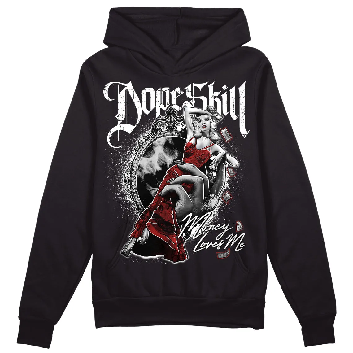 "Black/White" 1s DopeSkill Hoodie Sweatshirt Money Loves Me Graphic sold by DopeSkill