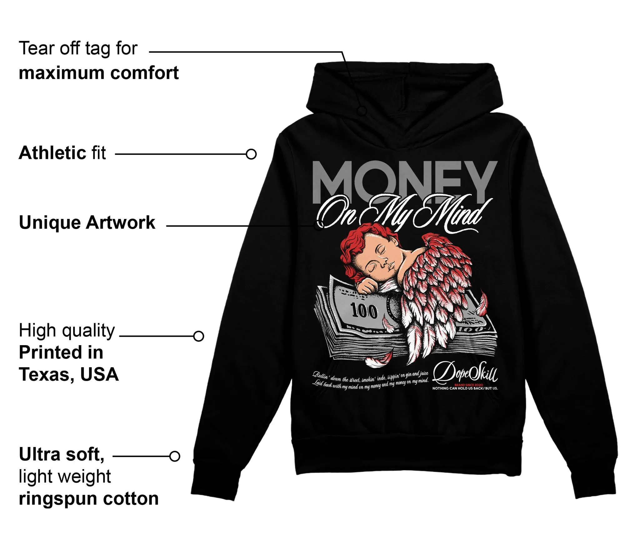 "Black/White" 1s DopeSkill Hoodie Sweatshirt MOMM Graphic sold by DopeSkill product image thumbnail 3