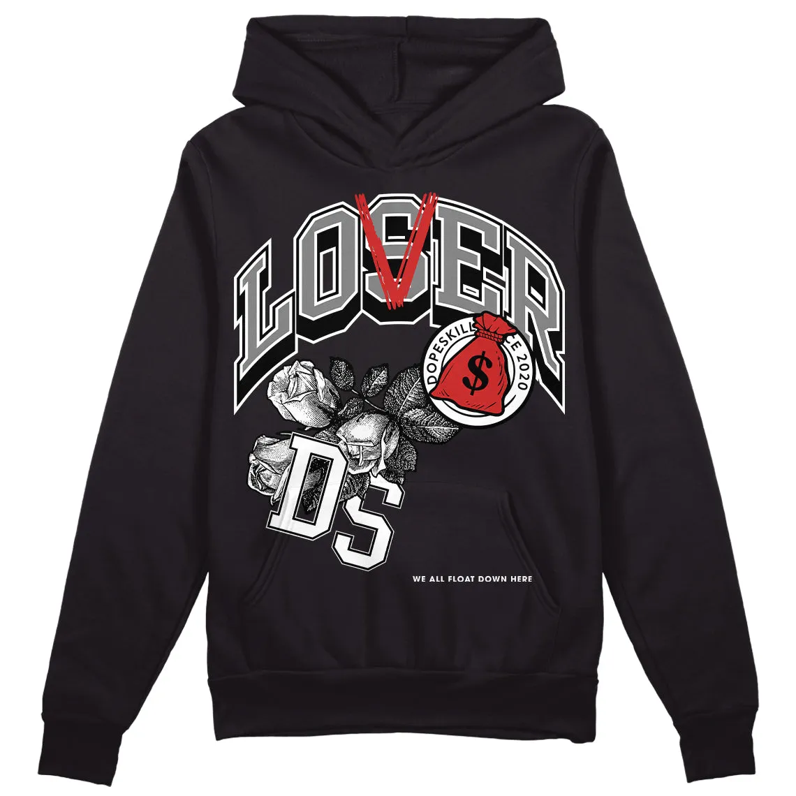 "Black/White" 1s DopeSkill Hoodie Sweatshirt Loser Lover Graphic sold by DopeSkill