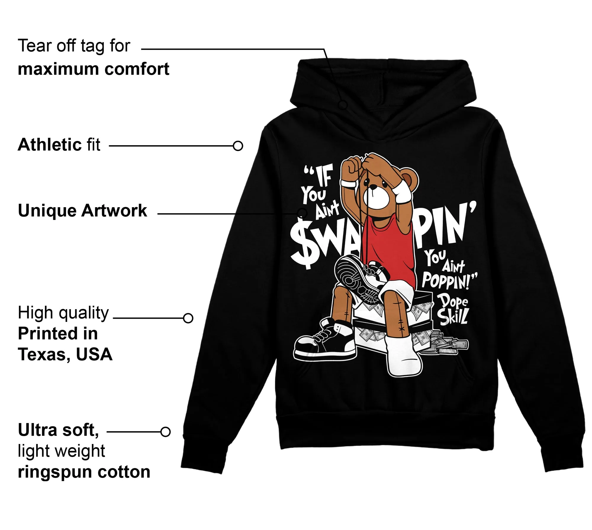 "Black/White" 1s DopeSkill Hoodie Sweatshirt If You Aint Graphic sold by DopeSkill product image thumbnail 3