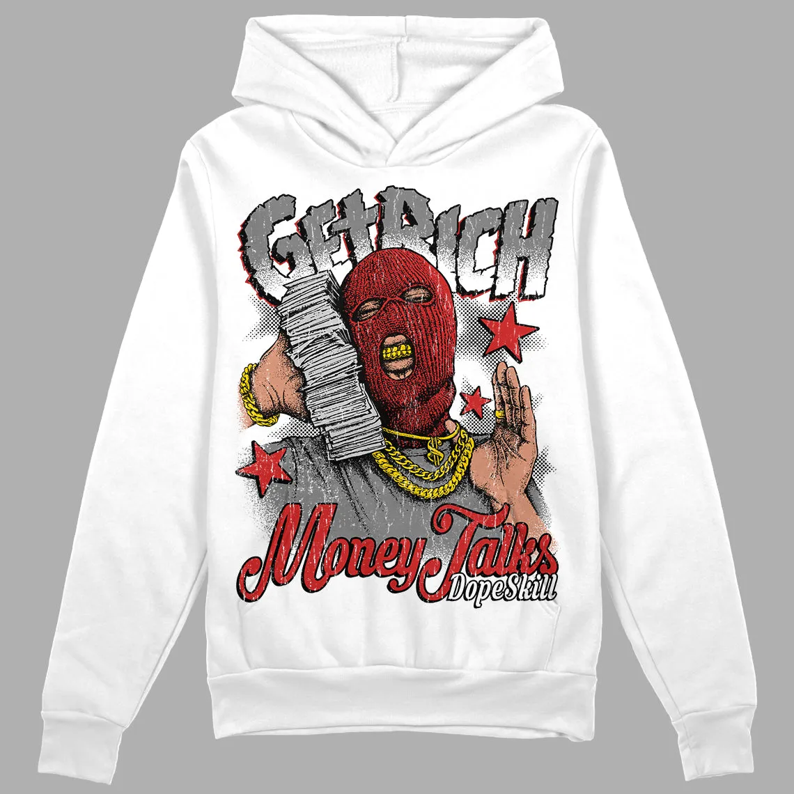 "Black/White" 1s DopeSkill Hoodie Sweatshirt Get Rich Graphic sold by DopeSkill product image thumbnail 2