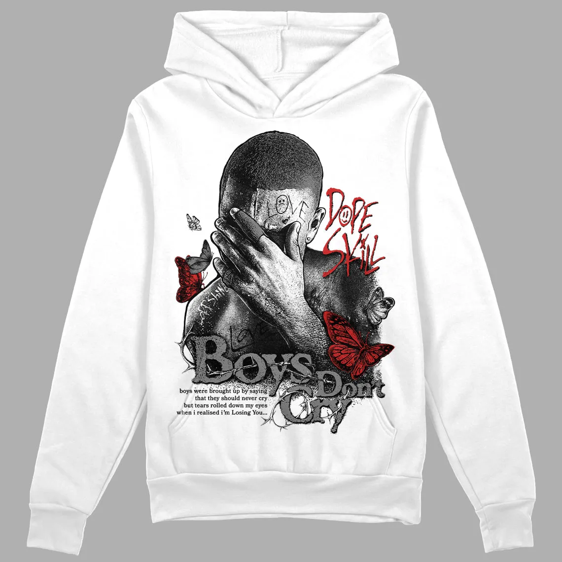 "Black/White" 1s DopeSkill Hoodie Sweatshirt Boys Don't Cry Graphic sold by DopeSkill product image thumbnail 2