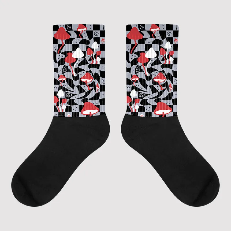 Bred Reimagined 4s DopeSkill Sublimated Socks Mushroom Graphic sold by DopeSkill