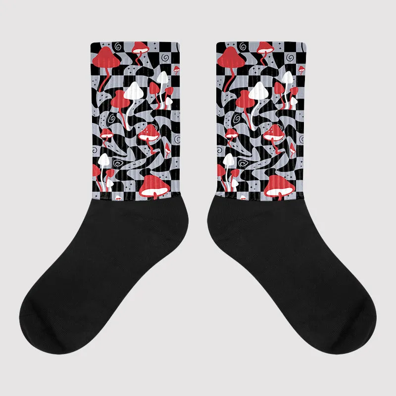 Bred Reimagined 4s DopeSkill Sublimated Socks Mushroom Graphic sold by DopeSkill