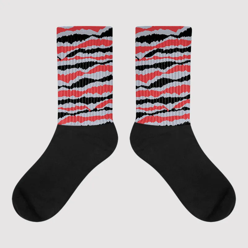 Bred Reimagined 4s DopeSkill Sublimated Socks Abstract Tiger Graphic sold by DopeSkill