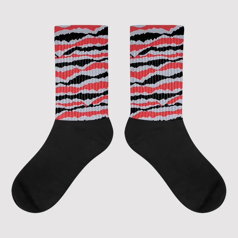 Bred Reimagined 4s DopeSkill Sublimated Socks Abstract Tiger Graphic sold by DopeSkill