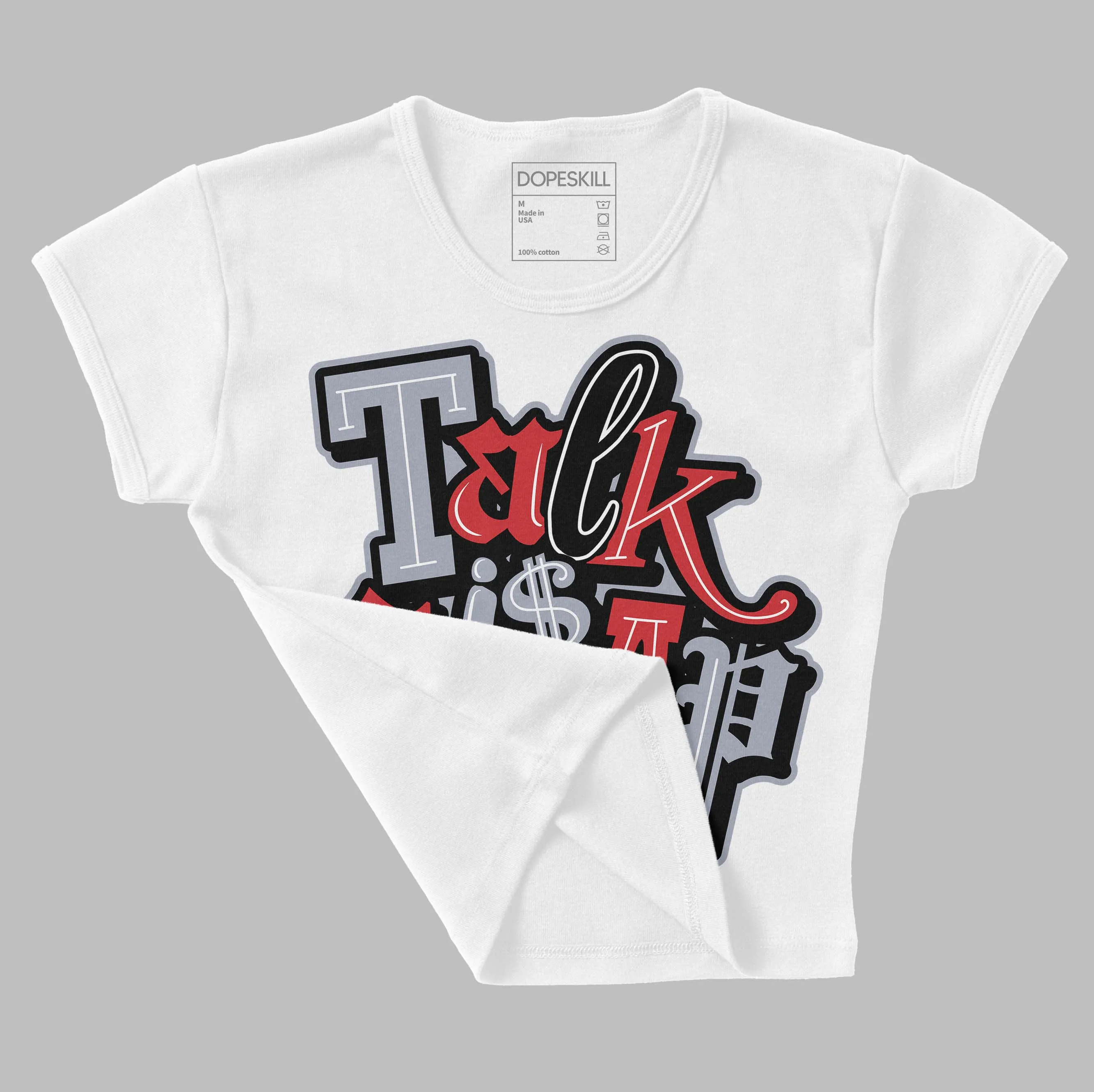 Bred Reimagined 4s DopeSkill Women's Crop Top Talk Is Chip Graphic sold by DopeSkill product image thumbnail 4