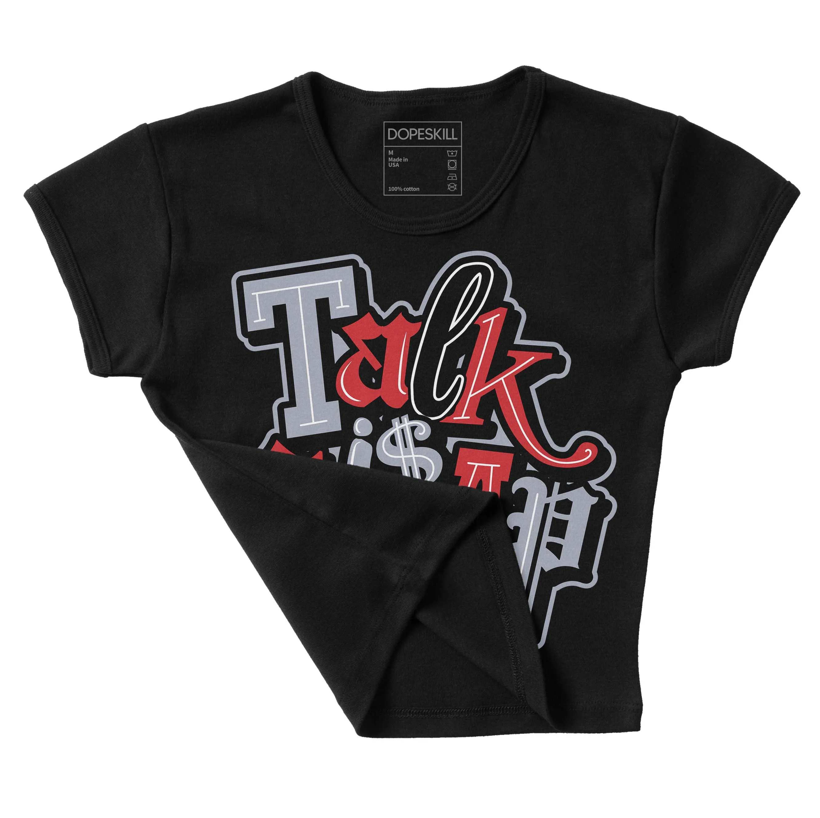 Bred Reimagined 4s DopeSkill Women's Crop Top Talk Is Chip Graphic sold by DopeSkill product image thumbnail 3